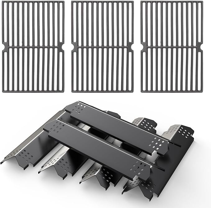 SafBbcue Grill Replacement Parts for Nexgrill 6 Burner 720-0896B 720-0896 720-0898, Cooking Grates and Heat Plates for Nexgrill Deluxe 6 Burner Gas Grill 720-0896E 730-0896 720-0896B Replacement Parts