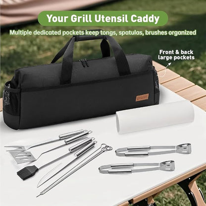 Heavy Duty Waterproof 22" Grill Tool Storage Bag,Grill Utensil Storage Bag
