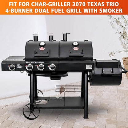 Hisencn Grill Kit with Burners, Plates & Igniter for Char-Griller 3070 | Replacement Parts for Char-Griller Texas Trio 3070 Grill, Durable & Easy Install