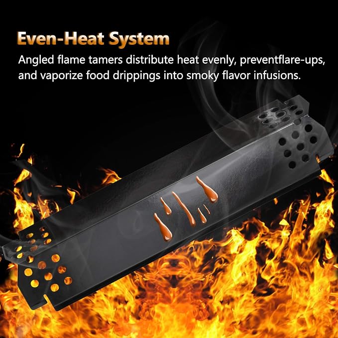 Flame Tamers Replacement for Nexgrill 720-0896B 720-0896C 720-0896E 720-0888N 720-0888 720-0882A 720-0896 720-0888A Grills, 6 Pack Heat Shield Plates Replacement for Nexgrill Deluxe 6 Burner Grills