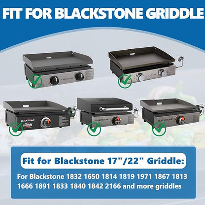 SafBbcue Griddle Warming Rack for Blackstone 17"/22" Griddles, Reversible Warming Rack/Shelf for Blackstone Flat Top Griddle Accessories to Expand Cooking Space, Universal Stainless Steel, 1 Pack
