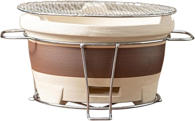 Clay Grilling Stove Hibachi Grill Barbecue Grill Japanese Pottery Barbecue Stove Tea Making Stove Charcoal Stove for Home Camping Picnic Patio Backyard Outdoor Barbecues (A,L)