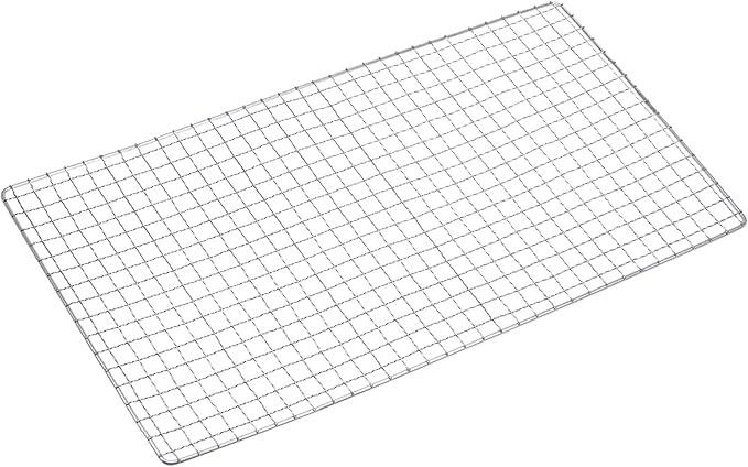HARFINGTON Square BBQ Grill Net 26x62cm Stainless Steel Cross Wire Barbecue Mesh Mat for Baking Smoking Charcoal Grilling Roasting
