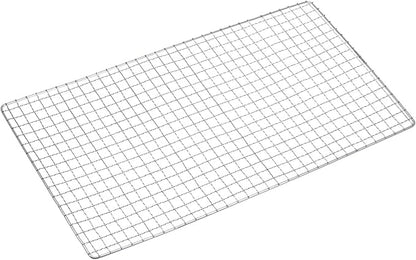 HARFINGTON Square BBQ Grill Net 26x62cm Stainless Steel Cross Wire Barbecue Mesh Mat for Baking Smoking Charcoal Grilling Roasting