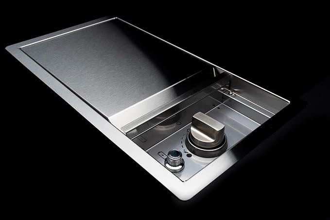 Spire Built-in 18000BTUs Searing Side Burner with Lid, Stainless Steel | Offers Drop-In Side Burner, Outdoor Propane Grill & Cooking, Convertible to Natural Gas, for BBQ Grill Island