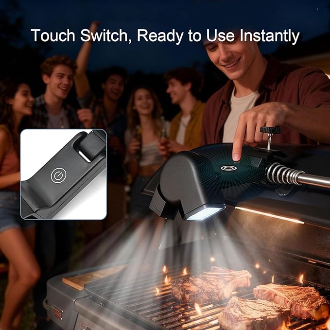 BBQ Grilling Light, 360 Degree Rotatable On Barbecue Grill Light with 10 F5 LED Beads and Aluminum Alloy Bracket, for Outdoor BBQ Camping Picnics Fishing