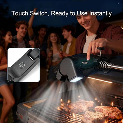 BBQ Grilling Light 360 Degree Rotatable Clip On Barbecue Grill Lamp with Touch Switch 10PCS F5 Light Chips Aluminum Alloy Bracket