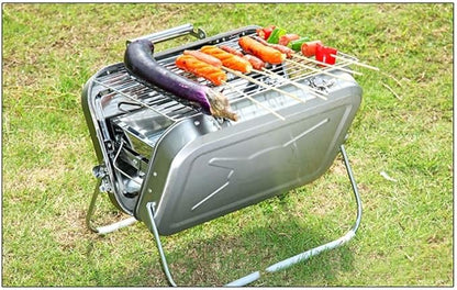 Barbecue Charcoal Grill Portable Charcoal Grill BBQ Grill Folding Small Barbecue Grill for Outdoor Grilling Camping Picnics BBQ Stove Charcoal BBQ Grill