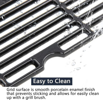 Hongso 18 3/16 inch Porcelain Cast Iron Grill Grates for 463347519 463373019 CharBroil Performance 5 Burners, for 4 Burners 463342118 463342119 463347017 463332718 463376217 463376519 463376619 Grills