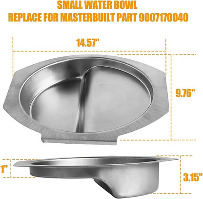 Small Water Bowl for Masterbuilt 30-inch Digital Electric Vertical BBQ Smoker Water Pan Replacement Part for Masterbuilt Original Model 9007170040