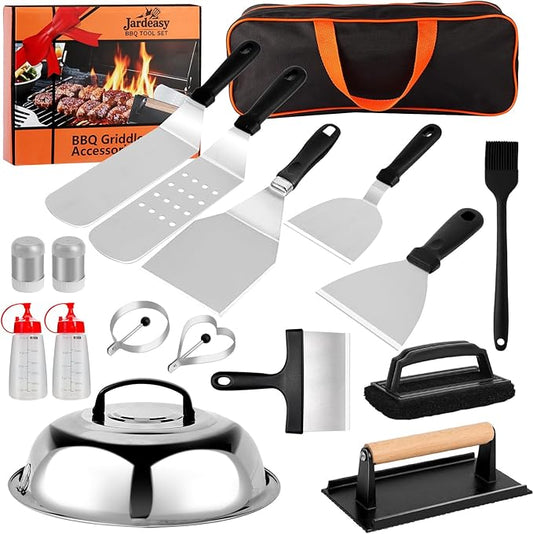 19-Piece BBQ Grill Tools Set, Heavy Duty Stainless Steel Grill Accessories Kit for Outdoor