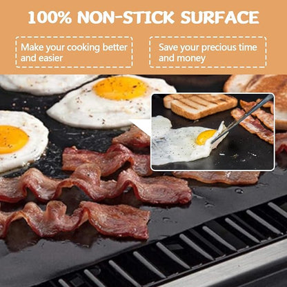 Reusable Grill Mats for Outdoor Grill,Set of 7 Non Stick Grill Mat,Heavy Duty BBQ Grilling Sheets,Easy to Clean, Works on Gas Charcoal and Electric BBQ,15.75 x 13 Inch Black