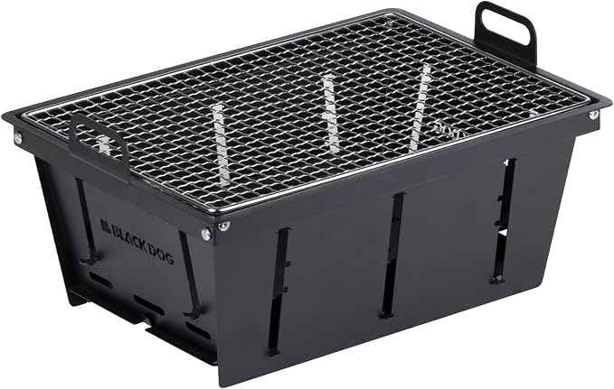 BLACKDOG IGT Compatible Insert Grill, Foldable Carbon Steel Charcoal Module for Modular Camp Kitchen System, Rapid Setup Handles, 14.2" x 9.8", Perfect Flush Fit