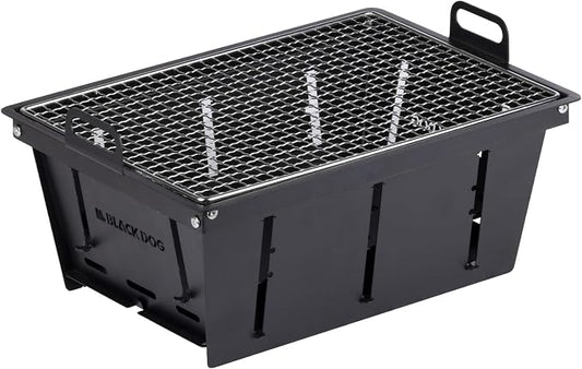 BLACKDOG IGT Compatible Insert Grill, Foldable Carbon Steel Charcoal Module for Modular Camp Kitchen System, Rapid Setup Handles, 14.2" x 9.8", Perfect Flush Fit