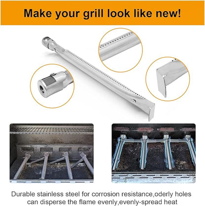 Grill Replacement Parts for Kenmore 146.23678310 146.16142210 146.23673310 146.16198211 146.34611410 146.34611410 146.46372610 Gas Grill, Porcelain Steel Heat Plate Shield,Burner Tube Repair Kit
