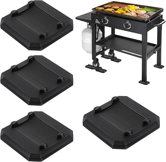 4 PCs 1/4'' Griddle Leveling Shims Kit Compatible with Blackstone Griddle, Rubber Grill Levelers Outdoor for Most Grills, Keep Flat Top Grill in Level, Patent Pending