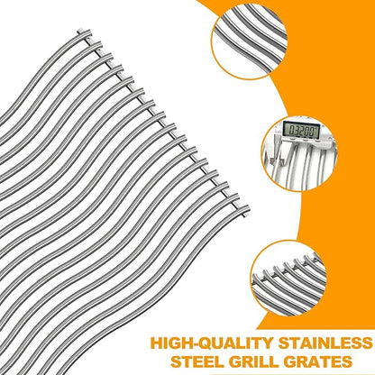 BBQ-PLUS Grill Replacement Parts for Napoleon LEX 485, Mirage 485, Built-in LEX 485, Lifestyle 485, Cooking Grates Heat Plates Burner Tubes Kit for Napoleon Grill Accessories, Stainless Steel