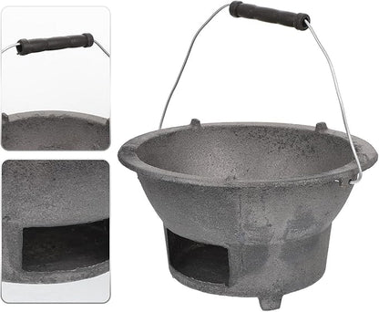 Outdoor Barbecue Stove Portable Charcoal Grill Cast Iron 20cm Compact Camping Barbecue Tool for Outdoor Cooking Assorted Style Assorted style