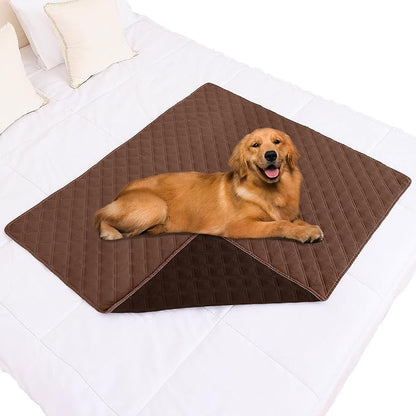Smiry Waterproof Reversible Pet Couch Covers for Dogs | Pet Friendly, Soft Fabric, Washable Sofa Furniture Protector for Dogs Cat Kids, Checkered (40"x50", Brown/Chocolate)