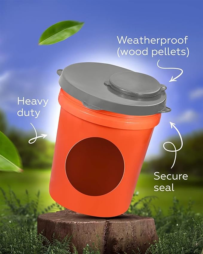 Skywin 5 Gallon Bucket Lid, Seal Lid, Wood Pellet Storage Containers, Bird Seed Container, Lump Charcoal Storage, Weather Resistant Rubber (Bucket Not Included) (Grey)