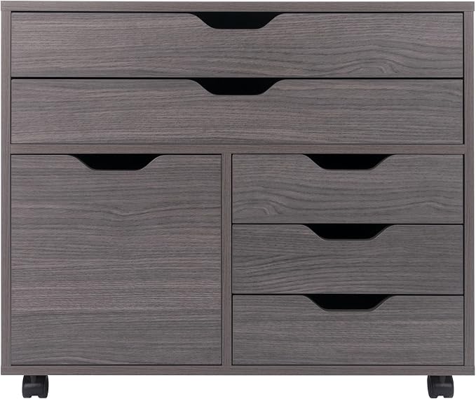 Winsome Halifax Mobile Storage Cabinet with Doors & Drawers, Stylish & Functional Home Storage Cabinet for Filing, Kitchen Organization, Moveable Furniture for Office, Dorms, Apartments