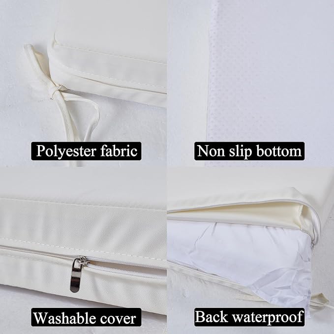 72x21 Inches Chaise Lounge Cushions Outdoor Replacement for Pool Side Waterpoof Patio Lounge Chair Cushions, Beige