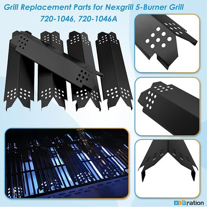Replacement Parts for Nexgrill 5 Burner 720-1046 720-1046A, Cooking Grate and Heat Shield Kit for Nexgrill 720-1046 Grill Parts 720-1046A for Nexgrill Replacement Parts 5 Burner