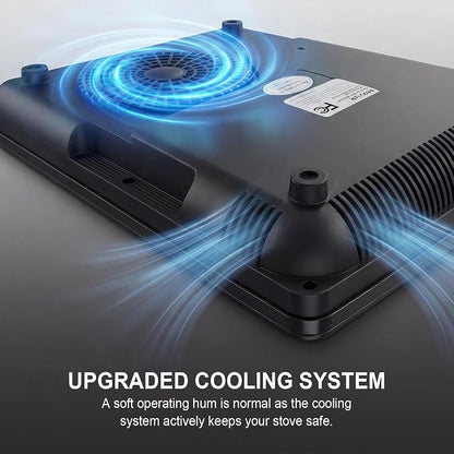 Portable Induction Cooktop 1800W Electric Countertop Stove for Kitchen, RV | Induction Burner with 9 Temperature Settings (140℉-518℉), 9 Power Levels, 10-Hour Timer Adjustment, LED Display, Safety Lock