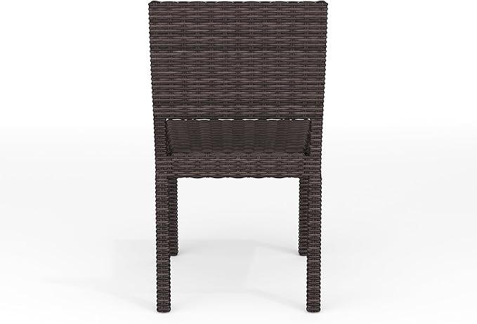 Martha Stewart Bedford Indoor-Outdoor Stackable Patio Chair with Rattan Wicker Finish in Brown