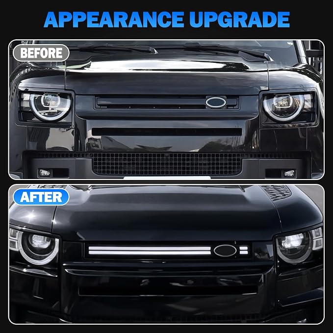 Grill Lights Compatible with Land Rover Defender 90 110 130 2020-2026 Led Front Grill Trim Strips Lighting Compatible with Land Rover Defender Accessories