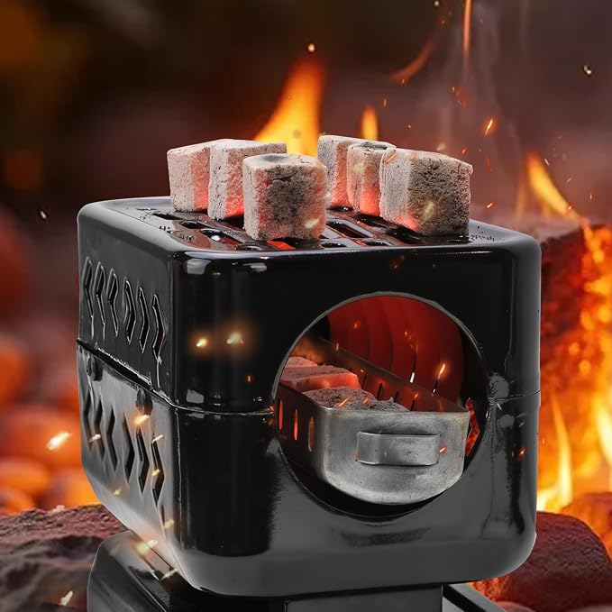 Multipurpose Charcoal Burner 1200W Electric Burners Starters | 1 Heating Zones with Stainless Detachable Tongs, 1200W High Power Cube Coil Multipurpose Burners Fire Starters