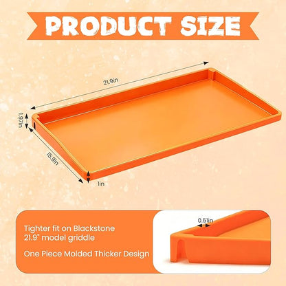 Silicone Griddle Mat for Blackstone Accessories, Waterproof Dustproof Anti-Warping UV-Resistant Full-Wrap Criddle Cover, 22" All-Encompassing Coverage Duty Griddle Mat (Full Coverage: Orange, 22 Inch)