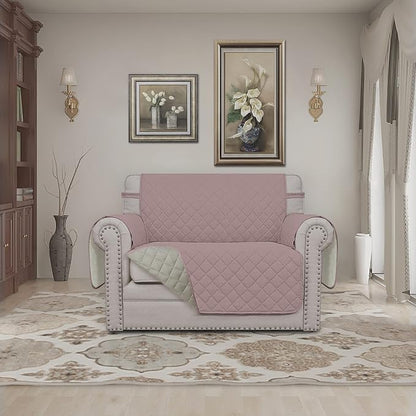 Easy-Going Reversible Couch Cover, Oversized Chair, Pink/Beige | Machine Washable Slipcover For Dogs, Water Resistant Furniture Mat For Living Room, Non-Slip Sofa Cover, Pet Friendly