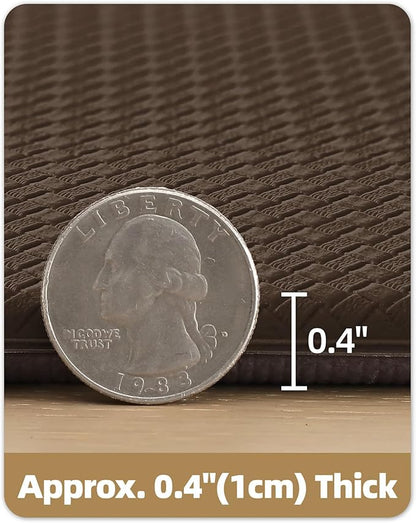 Color&Geometry Anti Fatigue Cushion Kitchen Mat for Floor -17"x59",Easy Clean, Water & Oil Proof, Anti Slip, Foam Rubber Runner Rug for Front Sink Comfort Standing,Brown