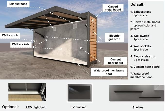 Outdoor Kitchen Set for Catering & Hospitality, Fully Equipped with BBQ Grill, Fridge, Side Burner, Sink, Locking Drawers, Large Prep Space– Prefab Modular Kit for Backyard, Balcony, Rooftop