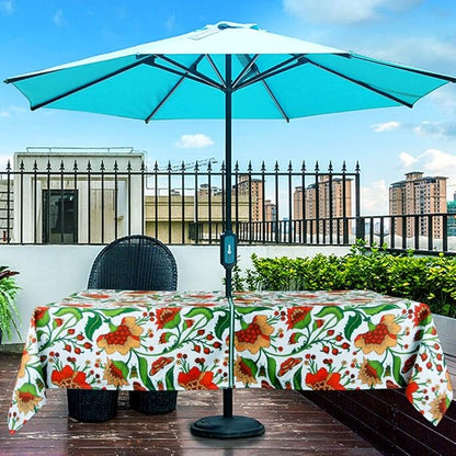 EHouseHome Outdoor Indoor 60x84 inch Rectangle Tablecloth with Umbrella Hole and Zipper, Waterproof Zippered Patio Cloths, Spring/Summer Table Covers for Backyard Circular Table/BBQs/Picnic