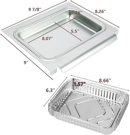 Uniflasy 67047 Catch Pan for Weber Spirit/Spirit II 200/300 Genesis and Genesis II LX200/300 Series Grill for Weber Traveler Drip Tray with 6415 Aluminum Liner, Replacement for Weber 67047 83156 6415