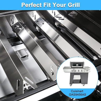 Grill Replacement Parts for Cuisinart GAS9456AS GAS9456ASO, Grill Burners & Heat Tents & Grill Grates for Cuisinart 4 Burner Gas Grill GAS9456AS