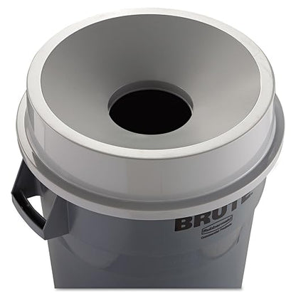 Rubbermaid Commercial Products Trash Can Funnel Top/Lid 32-Gallon Gray Hands-Free Disposable Compatible with the Rubbermaid 32-Gallon Garbage Bins for Indoor/Outdoor/Garage