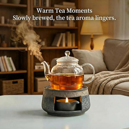 Zen Incense Burner Kit,Ceramic Aromatherapy Burner for Cedar Essential Oil Burner,Tea Light Teapot Warmer Candle Holder for Home Office Meditation Relaxation Decor