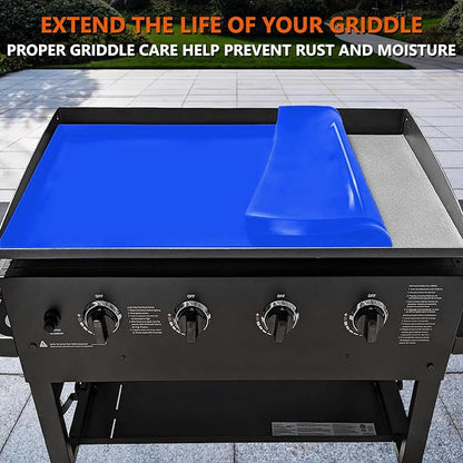 22" Silicone Griddle Mat for Blackstone 22 Inch Grill, Heavy Duty Food Grade Silicone Griddle Cover, Protect Your Grill from Dirt & Rust All Year Round (Blue)