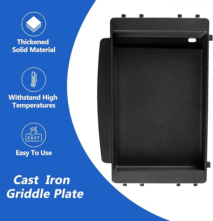 7658 Griddle Replacement Parts for Weber Spirit and Spirit II 200 300 Griddle Accessories E-310 E-210 Cast Iron Flat Top Insert Plate II S-310 S-210 E-330 S-330 E-220 E-320 Genesis Silver Grill Parts
