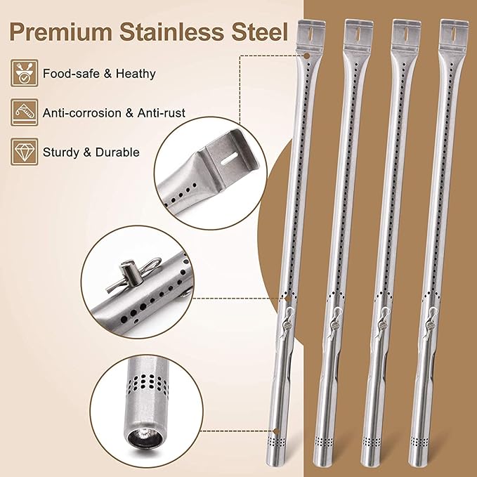 Criditpid Grill Replacement Parts for Charbroil Advantage 4 Burner 463344015, 463432215, 463433016, 463240015, 3 Burner 463343015, 463335115. Burners Tube, Heat Plates and Igniter for Char-Broil Grill