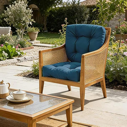 Outdoor Chair Cushions Set of 2, 19"x19" Tufted Outdoor Seat Cushions, Waterproof Patio Furniture Cushions,Navy Blue