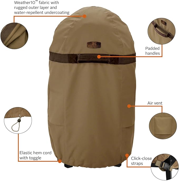 Classic Accessories Hickory Water-Resistant 24 Inch Round Smoker Grill Cover