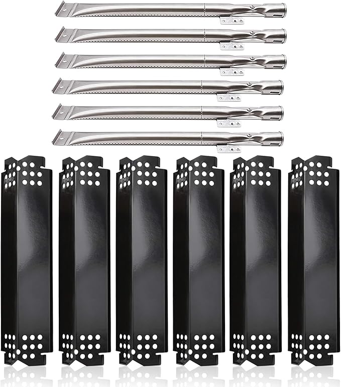Criditpid Grill Replacement Parts for Nexgrill 6 Burner 720-0898 720-0898A, Nexgrill 720-0888 720-0888N 720-0830H 720-0783E Gas Grill, Heat Plates and Burners for Nexgrill Replacement Parts 6 Burner