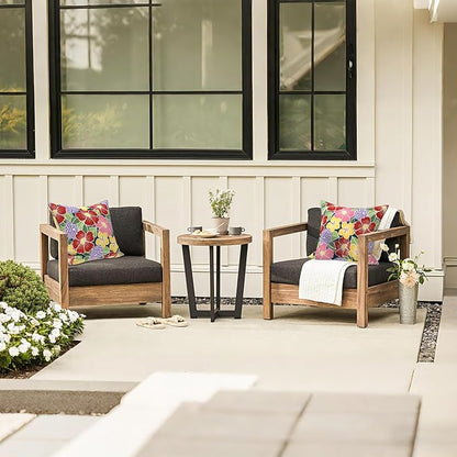 LVTXIII Outdoor/Indoor Pillow Covers, Patio Fade Resistant Throw Pillow Covers ONLY, Waterproof Farmhouse Accent Cushion Cases for Sofa Patio Couch Decoration 20"x20" Set of 2, Flower Bloom