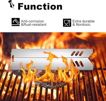 Grill Heat Plates Shield for Backyard Grill BY14-101-001-05 BY16-101-002-06,Revoace Gas Grill GBC1690W GBC1705WV GBC1706W GBC1793W,Uniflame GBC1030WRS GBC1134W Stainless Steel Burner Cover 14"