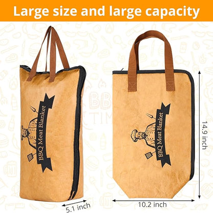 Food Grade FDA Compliant. Non-Toxic Reusable BBQ Meat Blanket Keeps Meat Warm, Meat Resting Bag, BBQ Blanket for Resting Meat, Barbecue Blanket 15in for sirloins & Steaks Bonus an Absorbent Towel