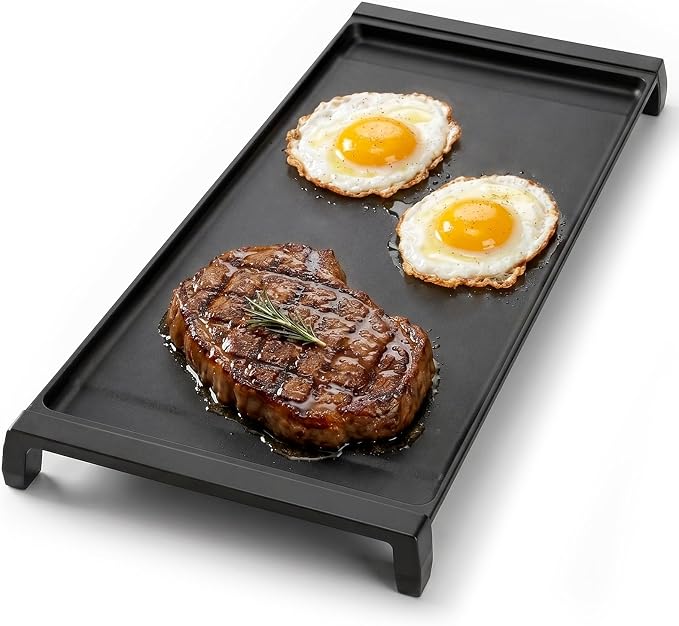 Upgraded WB31X24738 Cast Iron Griddle Replacement for GE Stove Cooktop | Fit for GE Gas Range; Replaces WB31X49806 and WB31X24998 Center Griddle Plate; Nitrided Nonstick Flat Top Pan, 19.5 x 9 in
